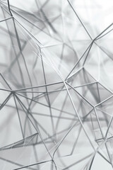 A minimalist background inspired by wireframe models used in computer graphics, featuring a series of interconnected lines and shapes forming a three-dimensional grid. 