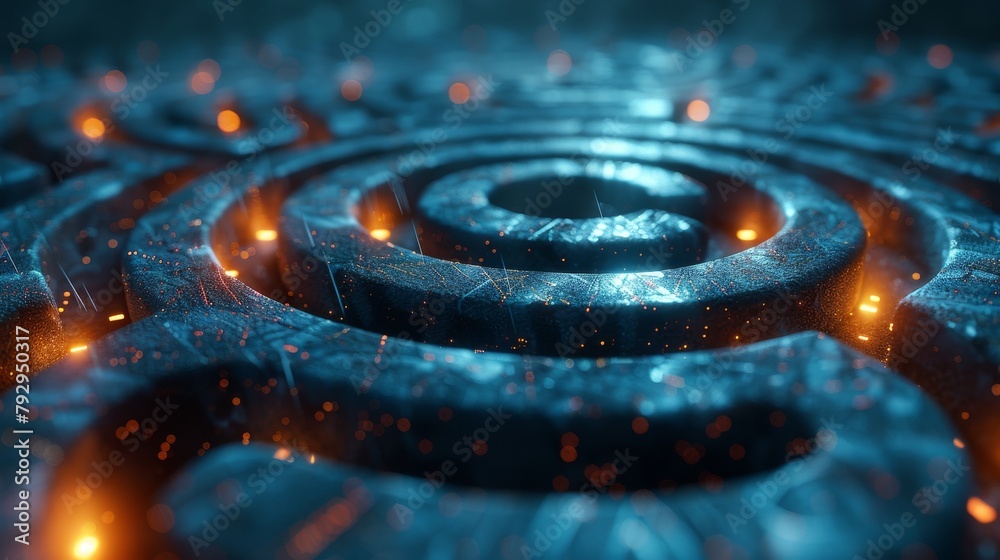 Aufkleber Background of an abstract futuristic electronic maze set against a technological background