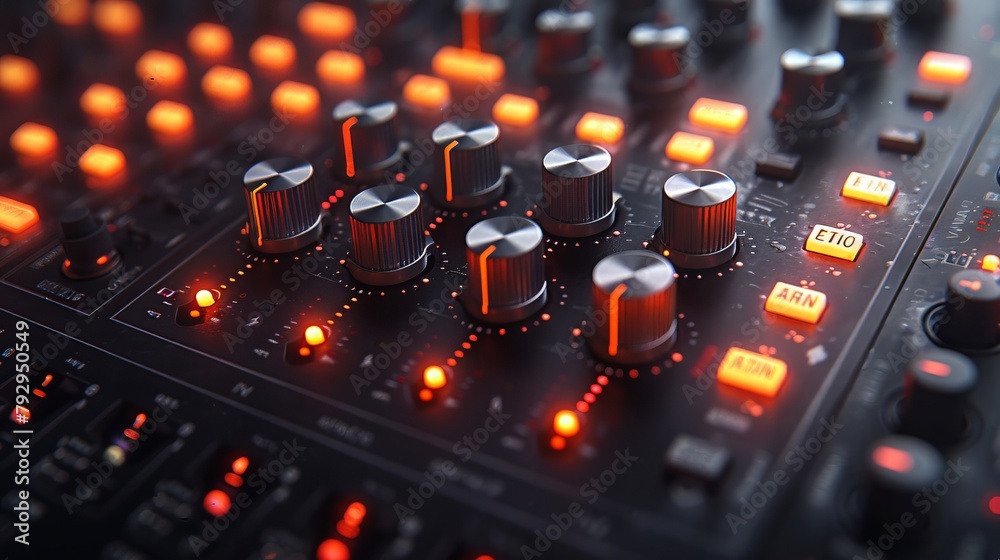 Poster technology-style sound mixer interface