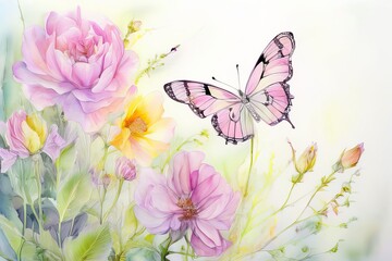 butterfly on a flower  created with generative AI software.