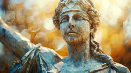 With elements, this graphic depicts Themis (justice goddess) - obrazy, fototapety, plakaty