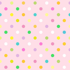 Polka Dot pattern, colorful seamless texture