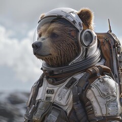 Bear in a space suit