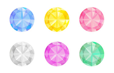 カラフルな宝石のイラストセット