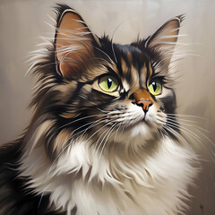 photo of a beautiful cute cat for pet lovers, doctors vets, etc. generative ai