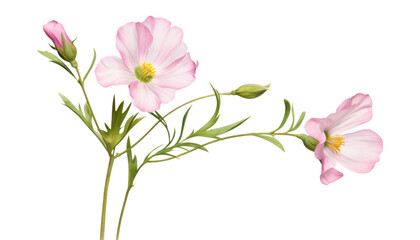 pink flowers watercolor isolated on transparent background cutout