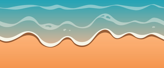 Coastal wave. Seamless coast with sea wave. Vector seamless illustration.
