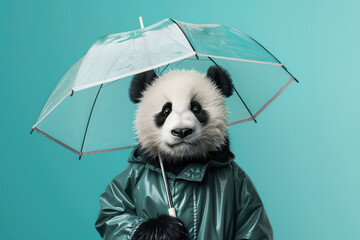 Calm panda ready for autumn weather - 792960789