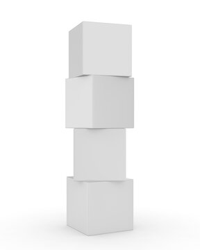 Advertising Custom Squared Cube Pop Up Design Display Box, 3d illustration.
