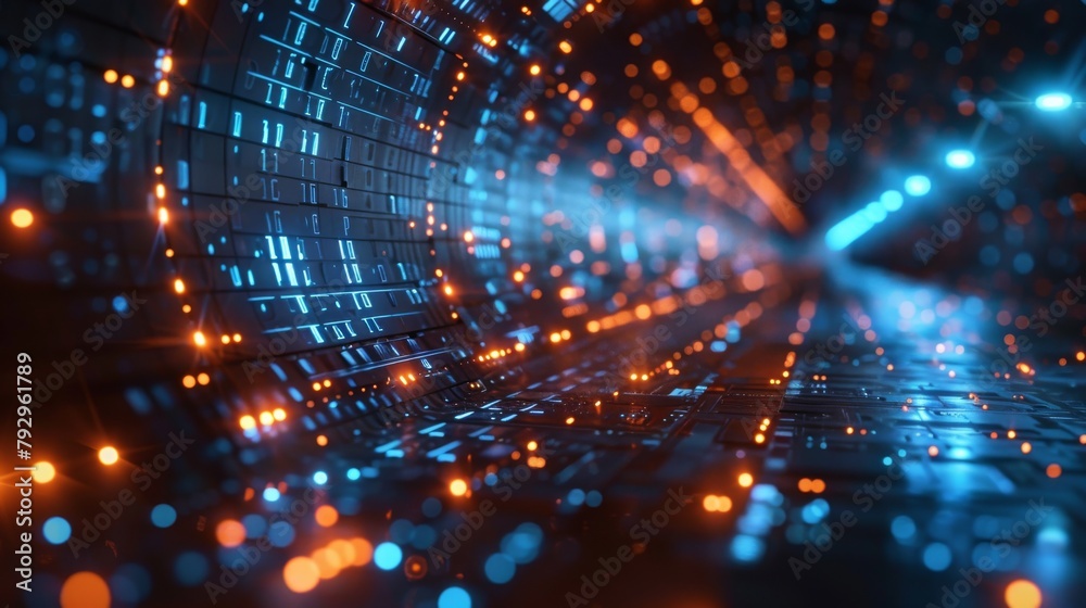 Poster digital transformation concept, futuristic background graphic of technology.
