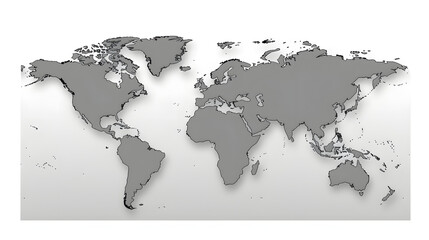 Grey blank world map.