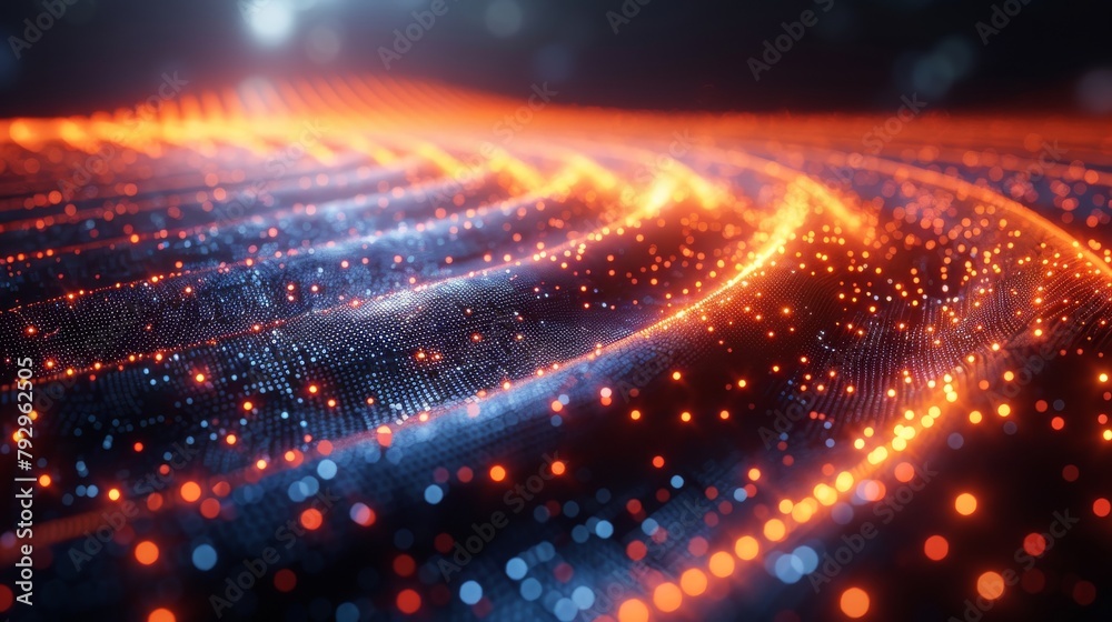 Leinwandbilder the concept of big data or digital transformation, with a graphic of futuristic technology in the ba