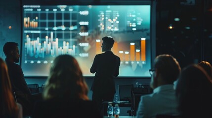 Dynamic visuals of entrepreneurs pitching ideas to investors