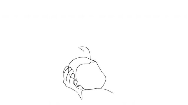 Abstract linear drawing of mother and child. Vector illustration. Mother's day. Without artificial intelligence