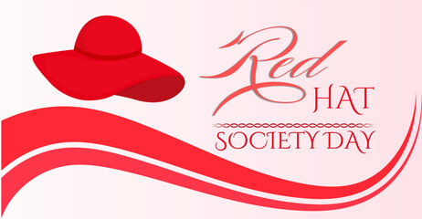 Red Hat society day. Campaign or celebration banner
