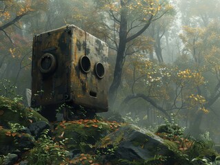In a world reclaimed by nature a robot built from the junk in a post apocalyptic setting