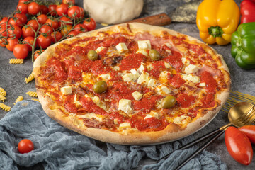 pizza with tomatoes