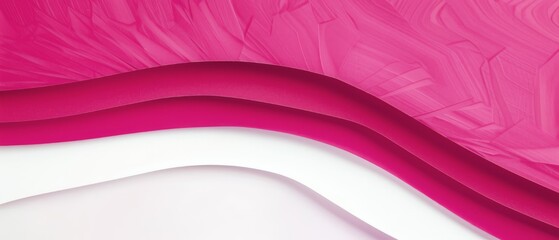 Abstract organic white and pink color paper cut overlapping paper waves texture background banner panorama illustration for webdesign or business