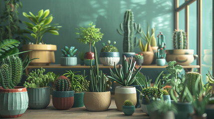 Plants in pots. 