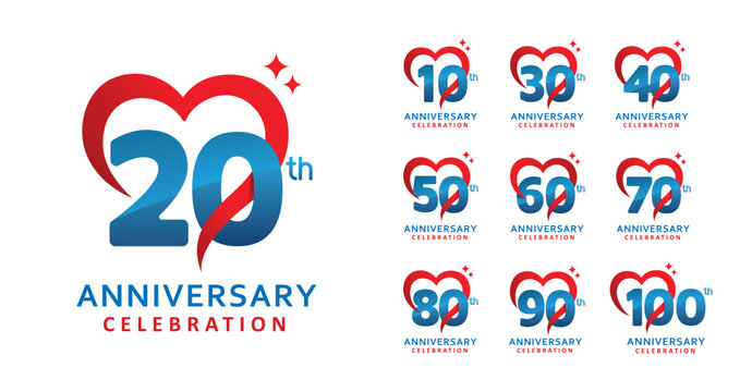 set of anniversary love number design