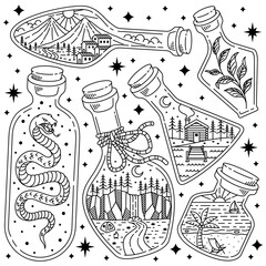 nature in a bottle illustration vector