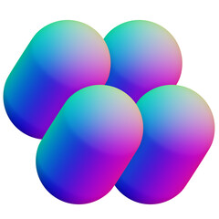 Abstract 3D Y2K Purple Chrome