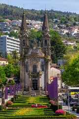 Front view of the church of San Gualter in spring,  Holy Week, Guimarães, Portugal 