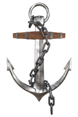 Anchor with chain, 3d render © Leonid