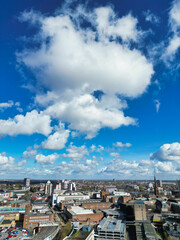 Fototapeta premium Aerial View of Buildings at City Centre and Downtown of Coventry City of England United Kingdom. March 30th, 2024