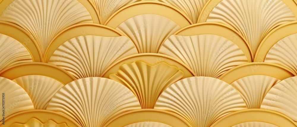 Poster gold hexagon seamless pattern modern. wave, curve geometric background.