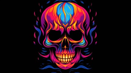 Abstract Skull Simple Outlined Single Icon - Generative AI