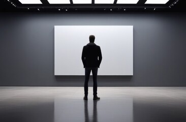 Isolated white illustration template, silhouette of man on white template background, international museum day.
