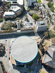 Aerial View of Buildings at City Centre and Downtown of Coventry City of England United Kingdom. March 30th, 2024