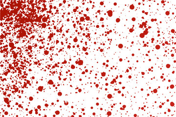 blood splatter splash. Vector drip stain background. Drop red paint isolated texture with ink spray