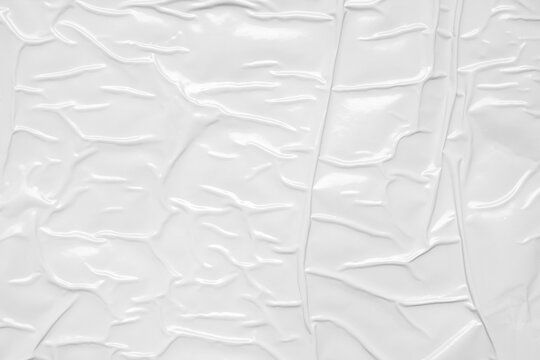white crumpled and creased plastic bag texture background