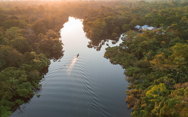 TAHUAYO RIVER IN THE TOWN OF LORETO IN THE PERUVIAN AMAZON, THE TAHUAYO IS AN AREA WITH HIGH...