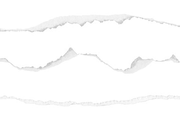 Ripped paper on transparent background, ripped paper, hole torn isolated cut out png, white paper...