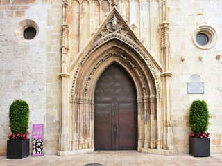 door of Santa Maria,Collegiate church of Gandia in Spain