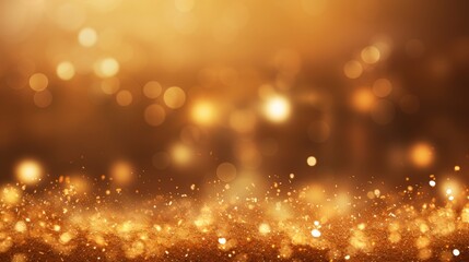 Fototapeta na wymiar Holiday-themed background with radiant golden lights and sprinkles, creating a celebratory mood for Christmas