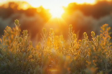 A magical sunset casting a warm glow over the bush.