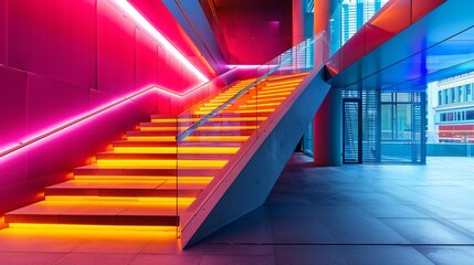 Abstract Art Neon Tubes Creating a Labyrinth of Light Modern and Captivating