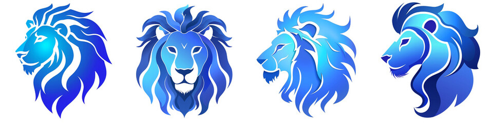 Fototapeta premium Leo zodiac sign clipart collection, symbol, logos, icons isolated on transparent background