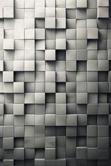 A minimalist background composed of 2D pixelated squares arranged in a grid-like pattern, greyscale color