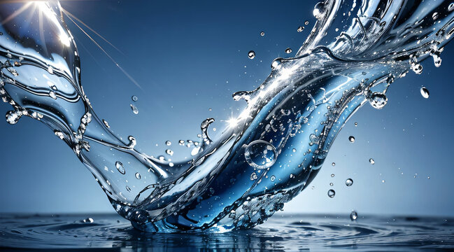 lue water wave liquid splash bubble drink