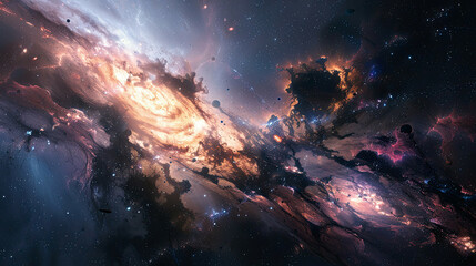 Fototapeta premium Hyperreal Galaxy A Beautiful and Impressive Spectacle