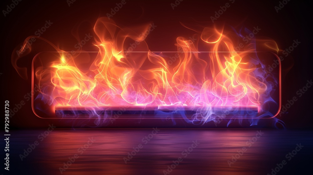 Aufkleber Icon with hot air flow effect. Warm air element on transparent background. Gradient curve line - modern illustration.