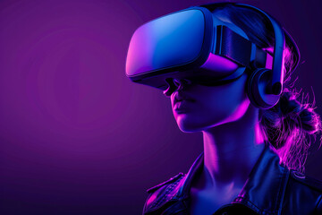Kid Exploring Virtual World, Dark Purple Scene
