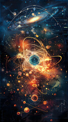 Multilayered Illustration Representing the Complex Realm of Quantum Mechanics