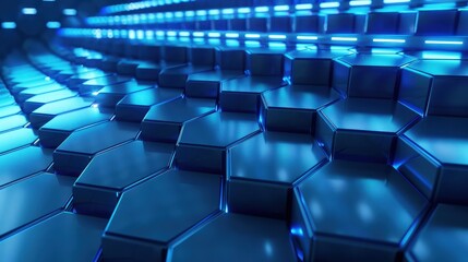 Fototapeta premium Technological blu color background.