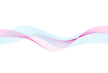 Abstract many color wave on a white background. Dynamic sound wave. Design element.